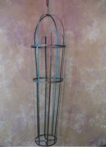 Life-Size Iron Skeleton Cage Stand - 5 ft 9 in Tall Halloween Decoration for Haunted House, Graveyard, and Party Props