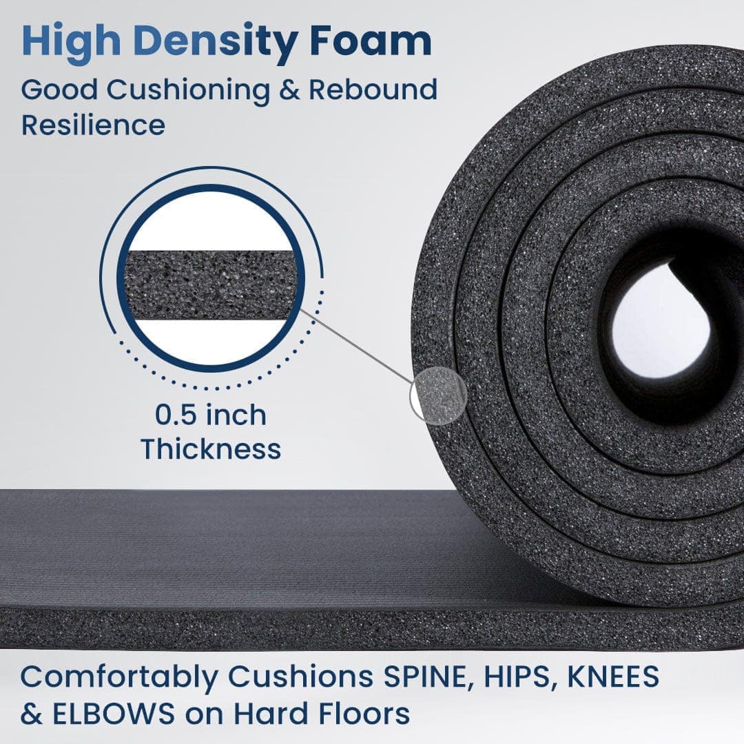 Dr Trust USA Extra Thick NBR Yoga Mat for Exercise, Fitness & Home Workouts – Non-Slip, Durable & Comfortable for Yoga, Pilates, Gym & Floor Exercises