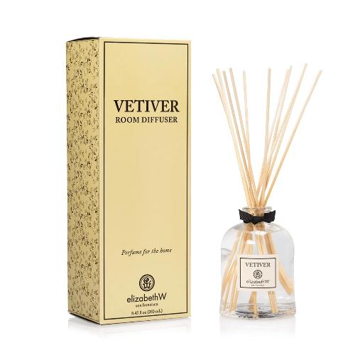 Elizabeth W Aromatherapy Essential Oil Diffuser - Vetiver Scented 8.45 oz Room Fragrance for Home, Office, Yoga & Spa Relaxation