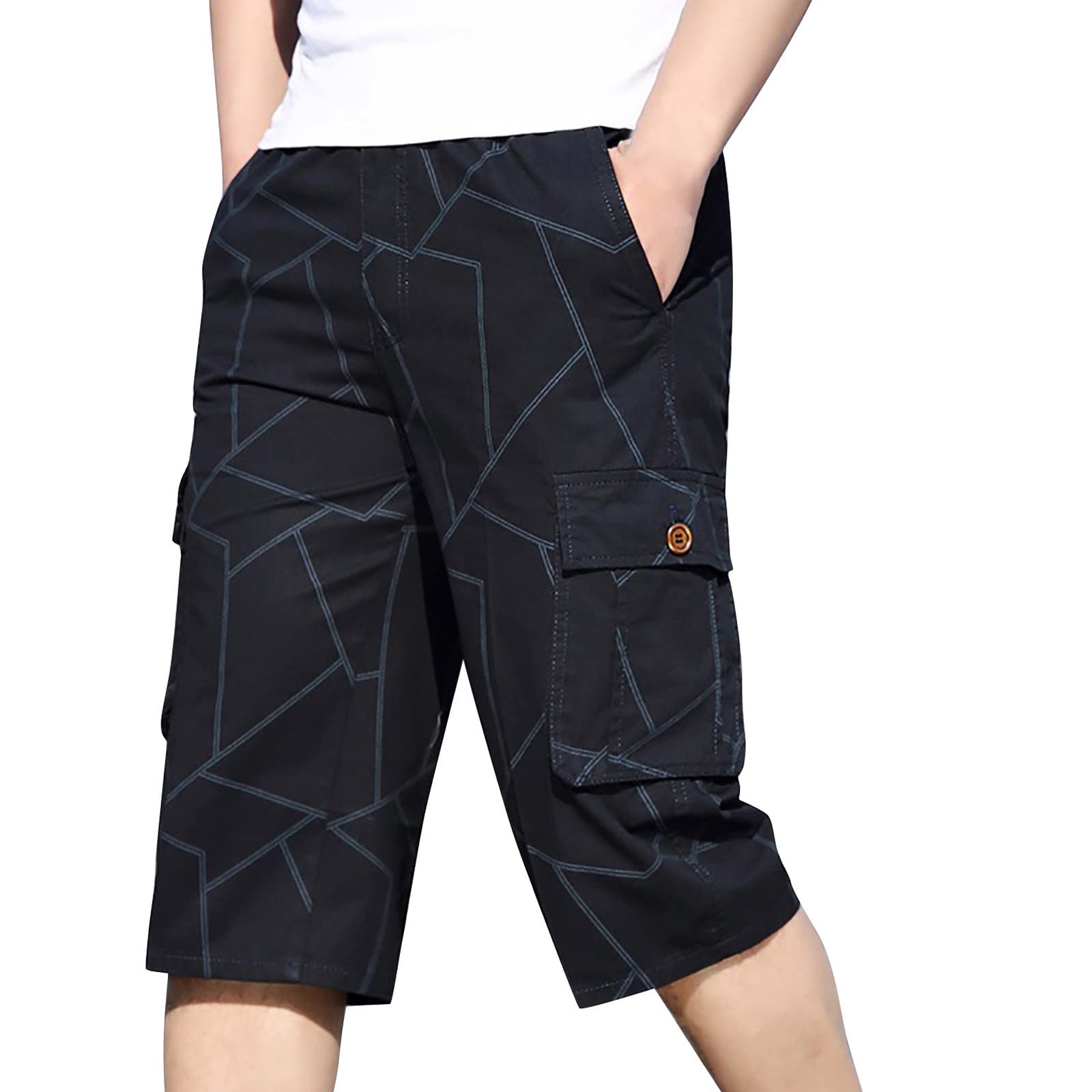 QWENTMTNTY Men's Gym Shorts - Breathable Workout Shorts with Pockets for Running, Bodybuilding & Casual Wear | Summer Printed Jogger Pants for Fitness & Outdoor Activities