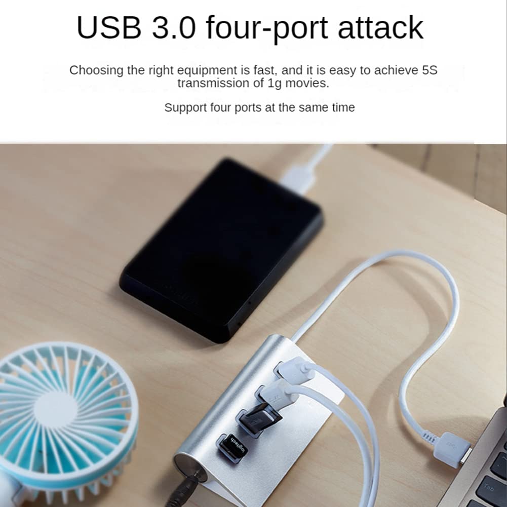 4-Port USB 3.0 Hub 5Gbps with Power Adapter - for Laptop & PC Accessories