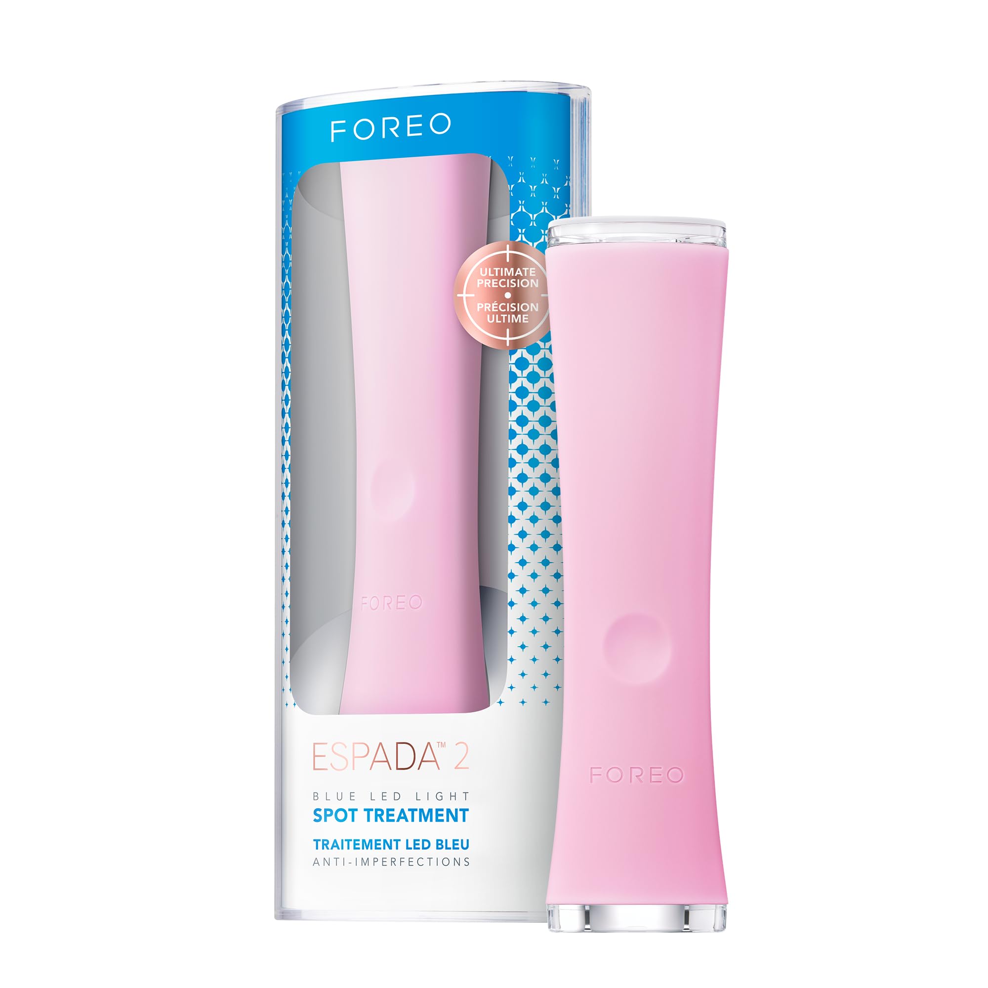 Foreo ESPADA 2 LED Light Therapy Acne Treatment Device - Blue & Red Light Therapy for Blemish & Scar Removal - Medical-Grade Silicone Skincare Tool - Perfect for Daily Acne Care & Post-Breakout Recovery