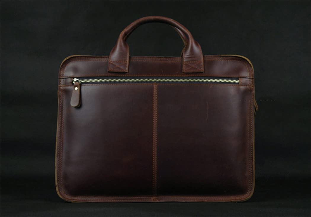 Premium Genuine Leather Men's Laptop Briefcase - Professional Business Portfolio Bag for Office & Travel - Stylish Work Bag for Documents, MacBook & Essentials