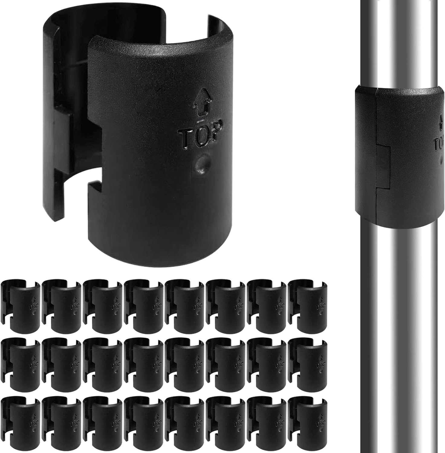 36 Pack Black Plastic Wire Shelf Clips - 1 Inch Metal Shelf Clips for 1