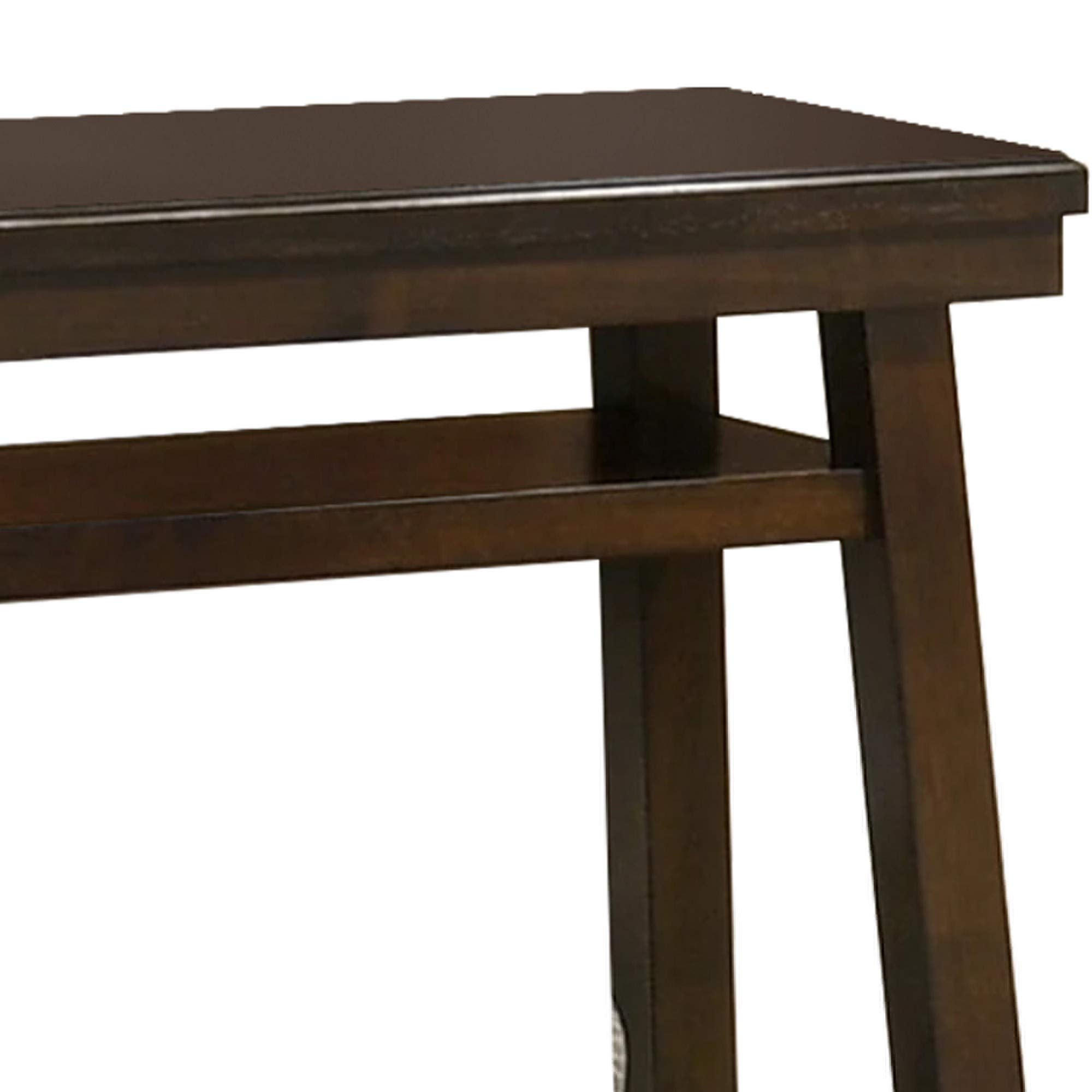 Benjara Solid Wood Console Table with Open Shelf - Rustic Brown Entryway Sofa Table for Hallway, Living Room & Bedroom Decor