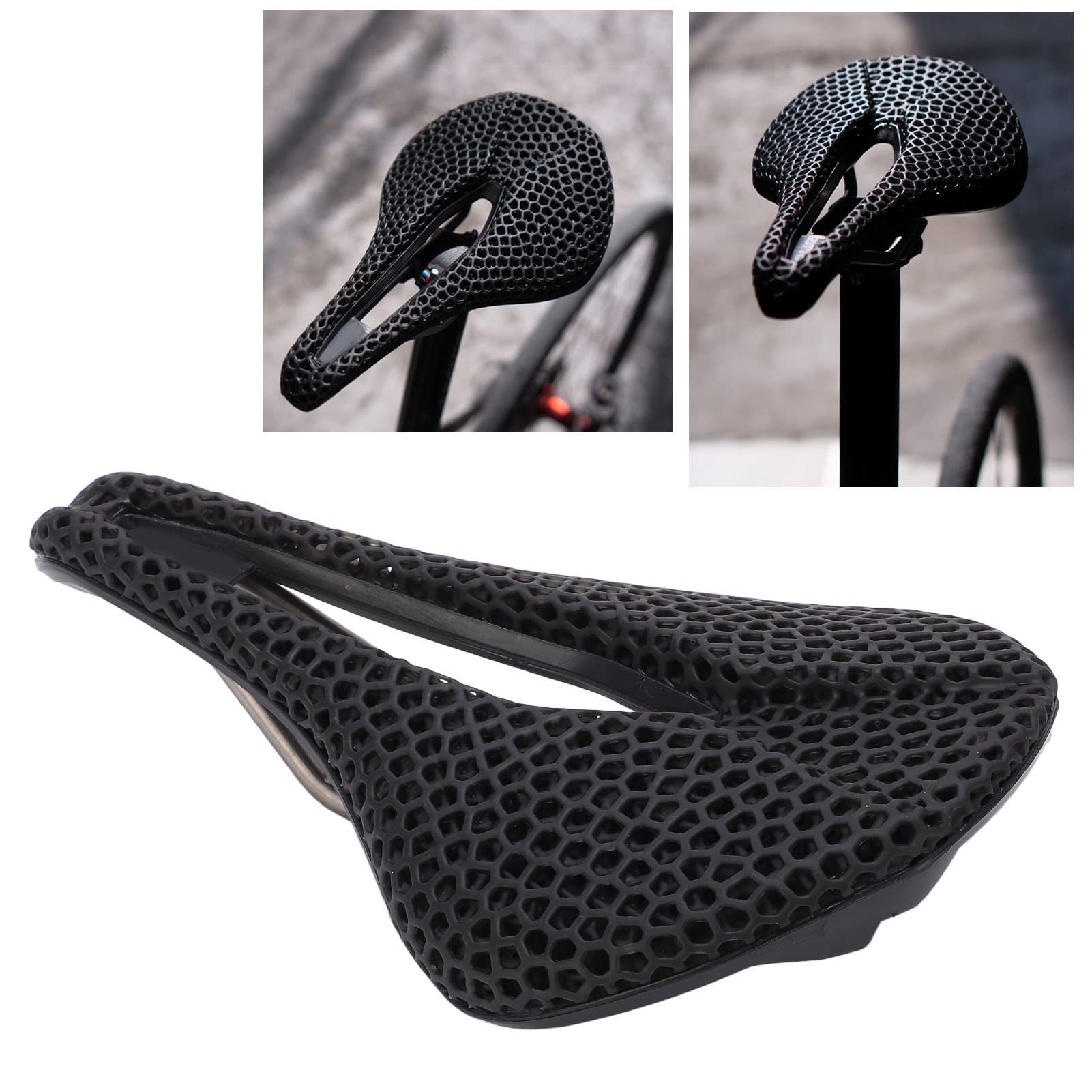 3D Printed Beehive Bike Saddle - Shockproof & Comfortable Bicycle Seat Replacement for Road Bikes | Perfect for Long Distance Cycling & Commuting