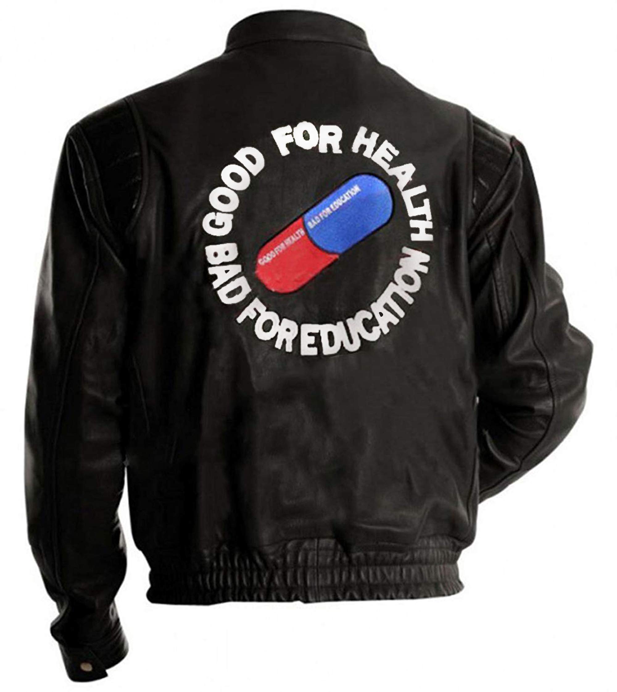 Kaneda Jacket - Shotaro Kaneda Capsule Logo Pill Manga Bomber Biker Faux Leather Jacket Red/Black | Anime Cosplay, Comic Con Costume, Akira Fan Merchandise