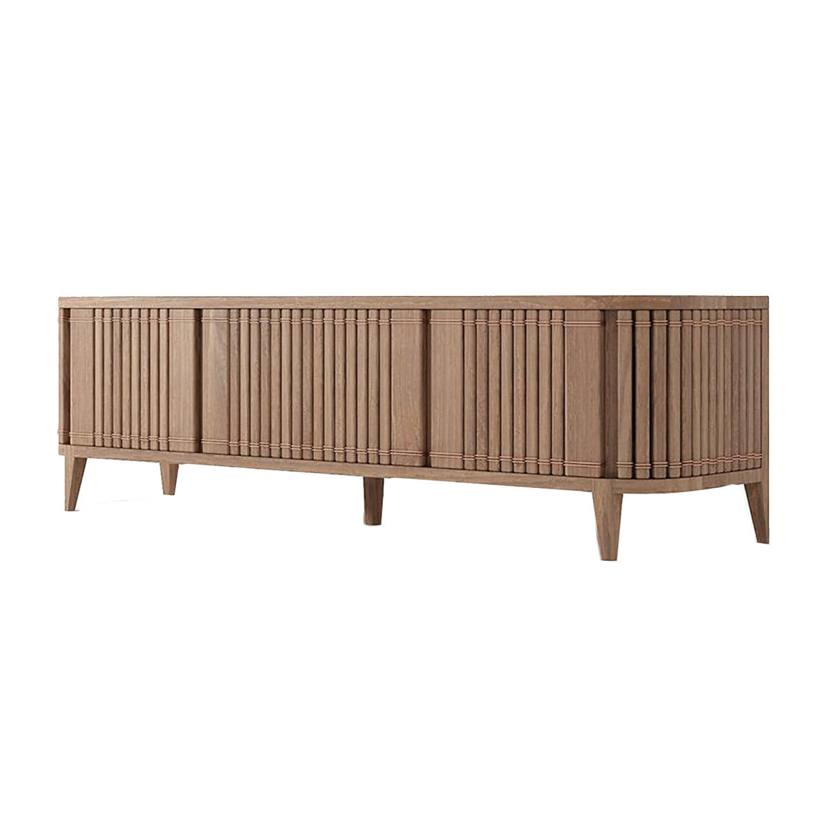 Modern Koppar Wooden Media Cabinet with 3 Doors - Stylish TV Stand for Living Room, Bedroom & Home Theater Storage