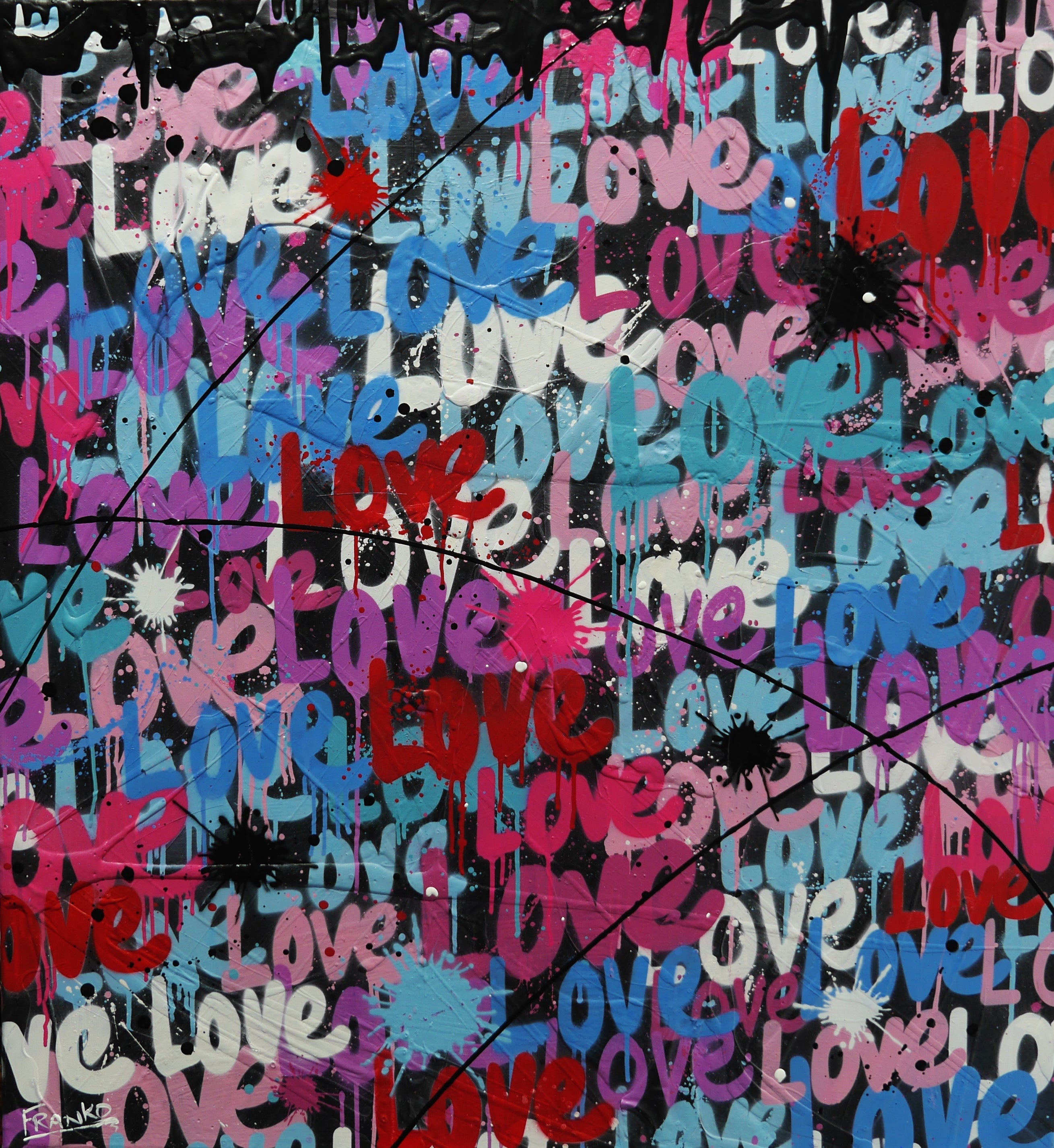 92cm x 100cm Textured Urban Pop Art Canvas Painting - Modern Wall Decor for Living Room, Bedroom & Office