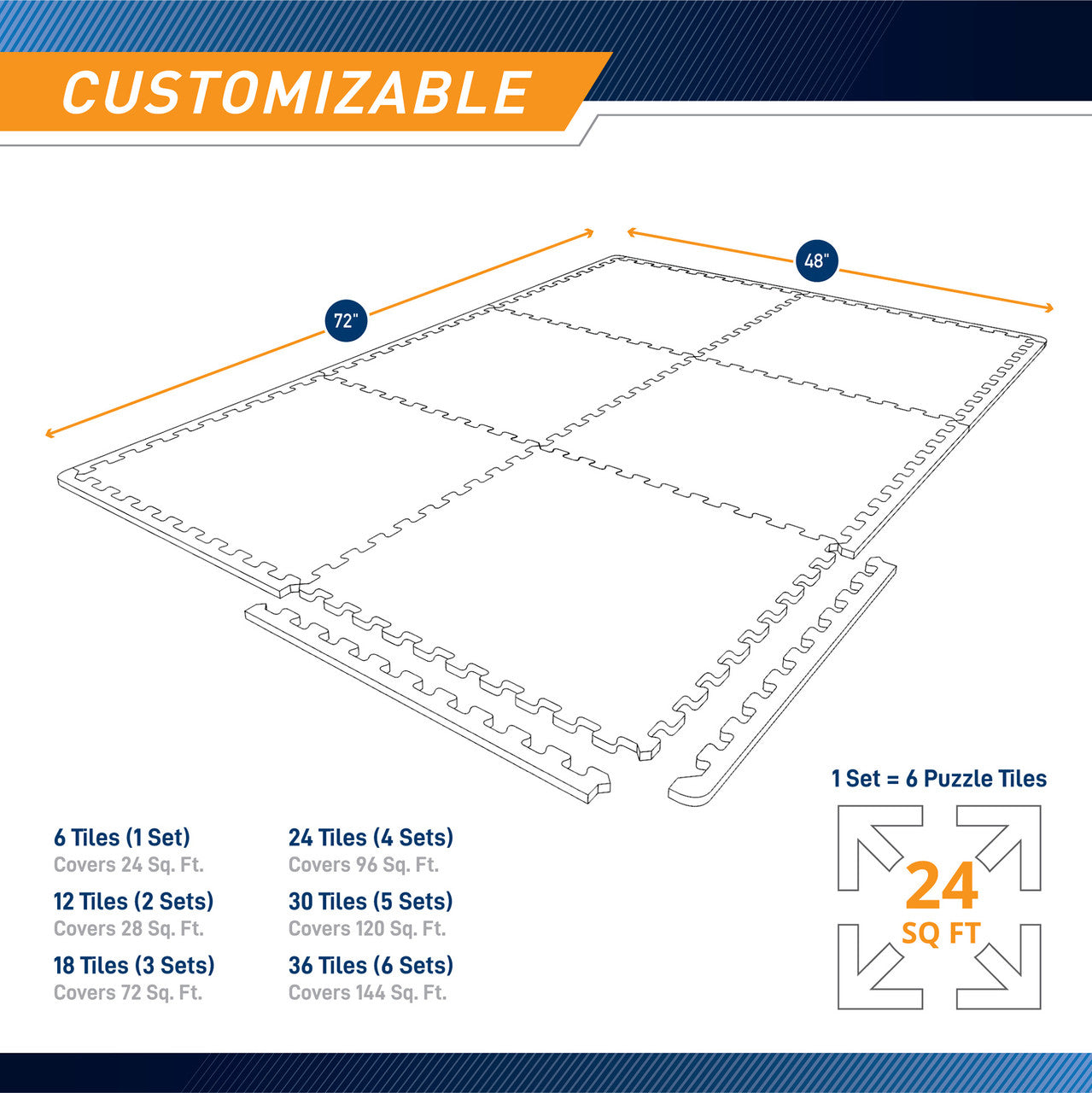 Premium High Impact Flooring Mat - Marcy MAT 20 for Home Gym, Workout & Exercise Areas - Durable Shock Absorption for Weightlifting & Fitness Training