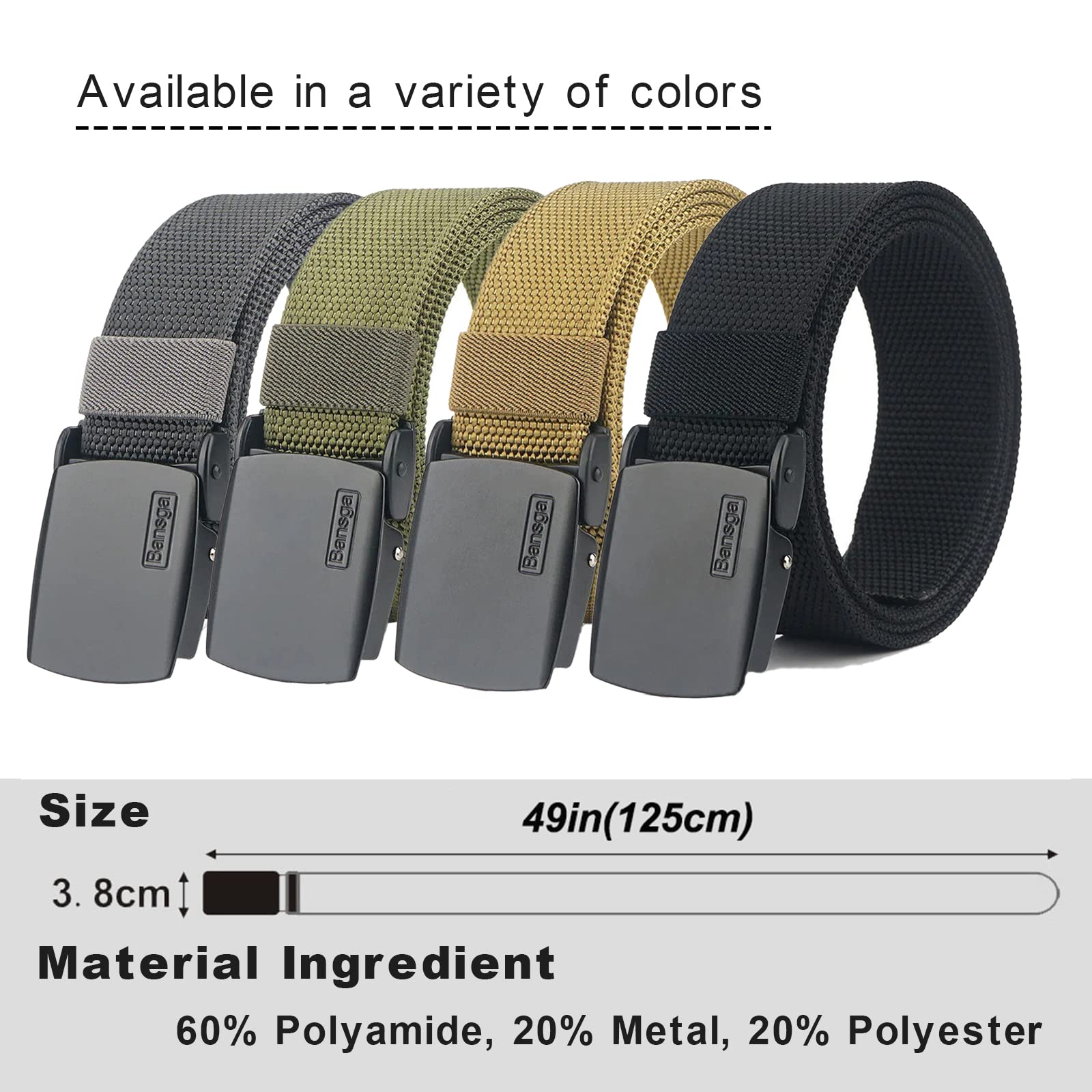 Tactical Belt for Men - Heavy Duty Military Grade Nylon Canvas Belt with Metal Buckle | Outdoor, Hiking, Camping & Survival Gear