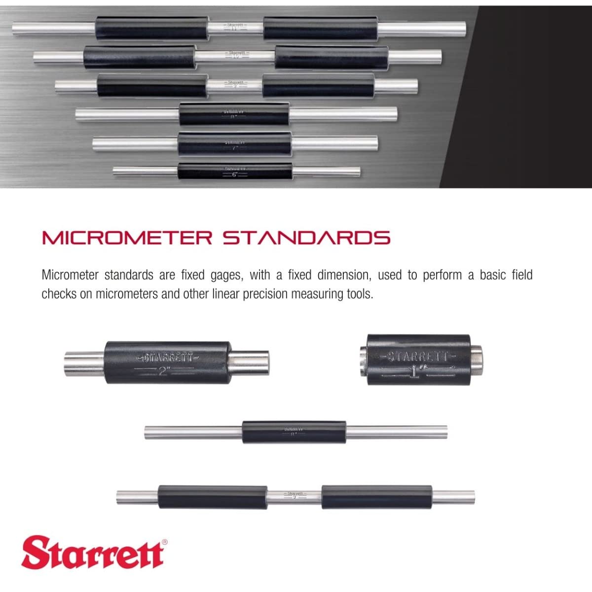 Starrett 11mm Diameter 500mm Length End Measuring Rod with Insulated Handle - Precision Gauge Comparator Tool for Parallel Surface Measurement - Ideal for Machining, Metalworking, and Quality Control Applications