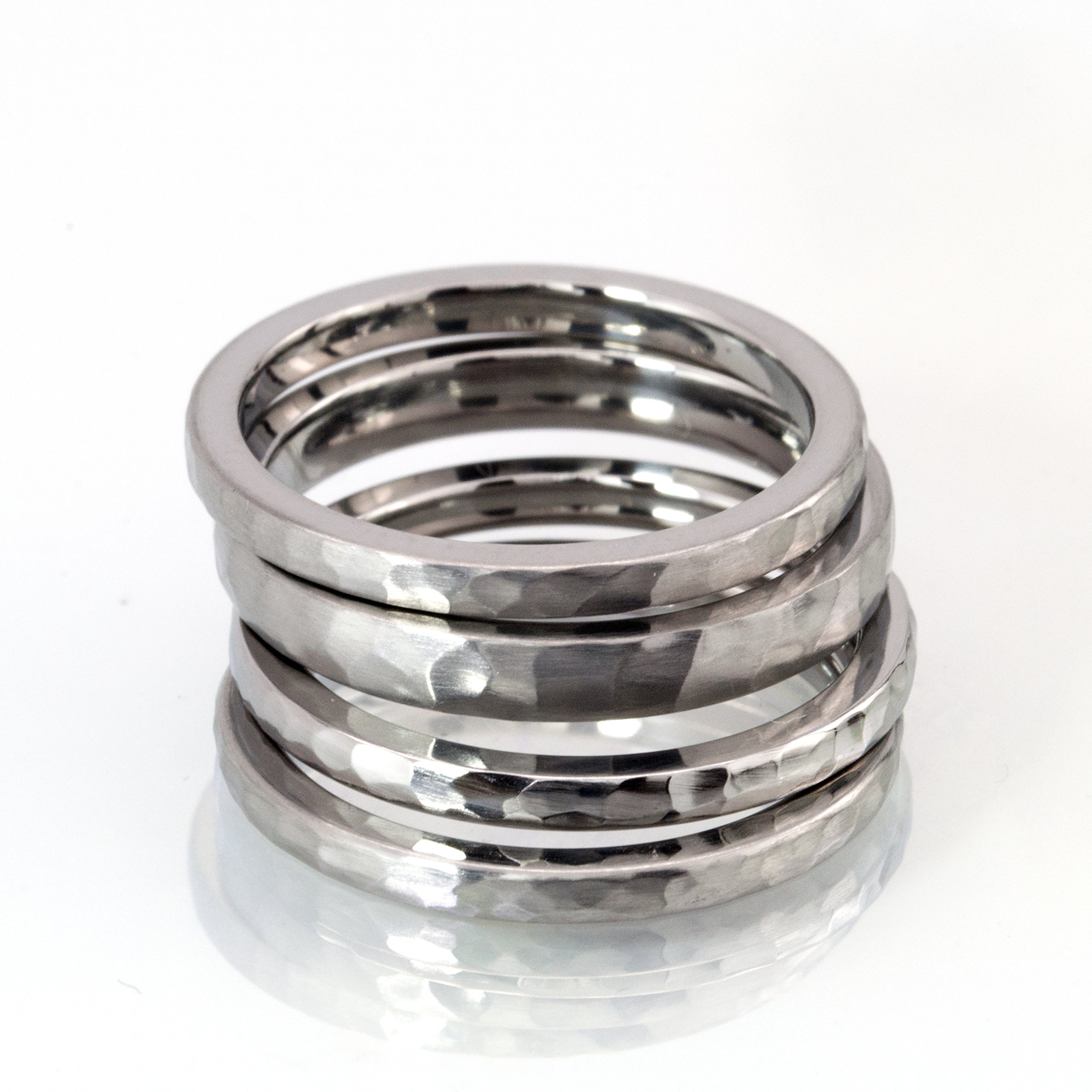 Custom Stackable Titanium Rings - 2mm Thin Wedding Bands for Women & Men - Durable & Lightweight for Everyday Wear, Anniversary Gifts & Couple Rings