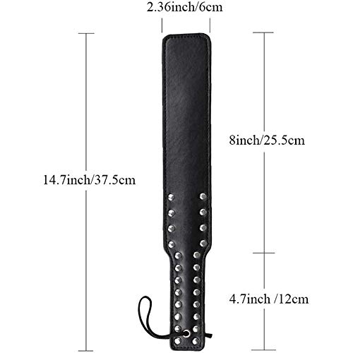 Leather BDSM Spanking Paddle with Rivets - Adult Sex Toy for Couples, Sensual Spanking & Role Play - Perfect for Bedroom Fun, Dominance Scenes & Intimate Couples Play - Great for BDSM Lovers, Spanking Enthusiasts & Sensual Exploration