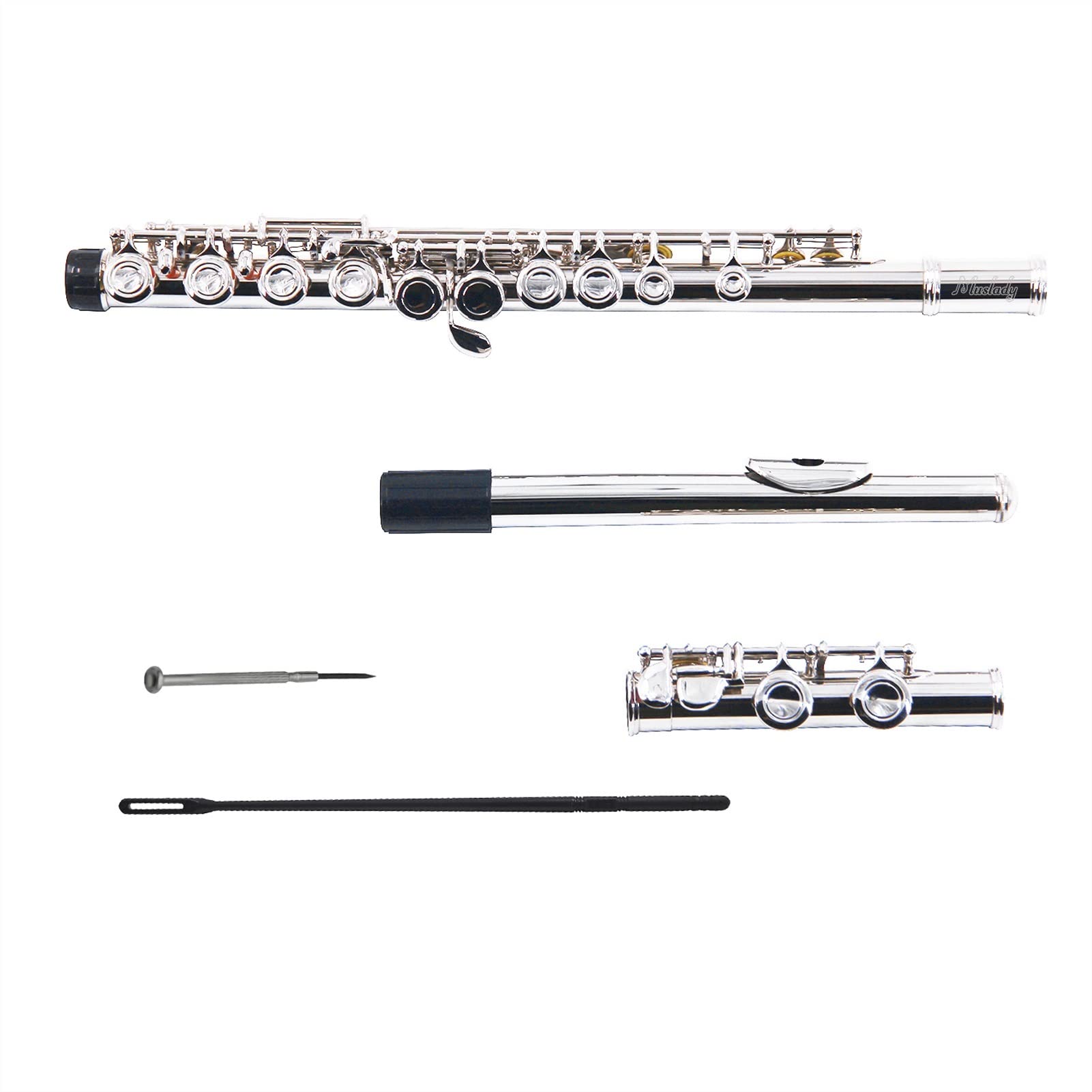 **Professional C Flute 16 Keys Closed Hole Cupronickel Flute with Carry Case, Cleaning Kit & Accessories – Perfect for Beginners, Students & Performers – Ideal for School Bands, Practice & Live Performances**