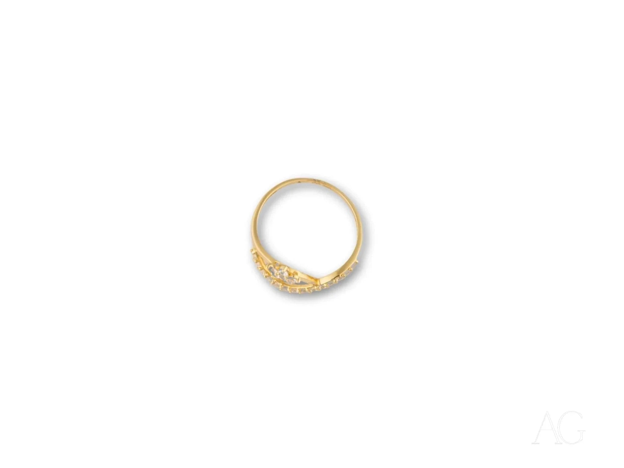 18K Yellow Gold CZ Flower Ring for Women - Elegant Cubic Zirconia Floral Jewelry - Perfect for Weddings, Anniversaries & Special Occasions