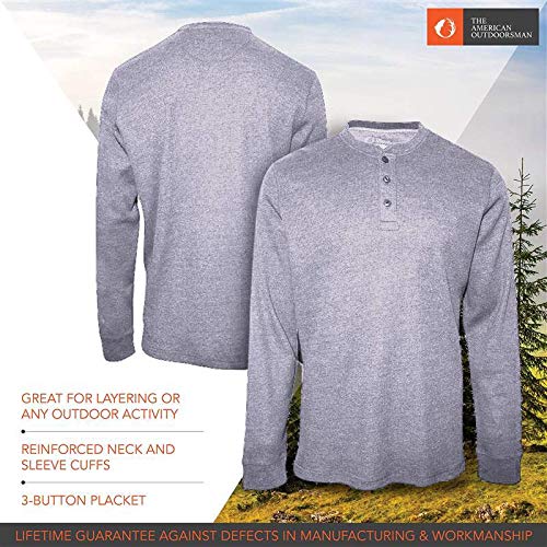 Best Men's Long-Sleeve Waffle Henley Shirts for Outdoor Adventures - Comfortable & Durable American Outdoorsman Shirt for Hiking, Camping & Casual Wear