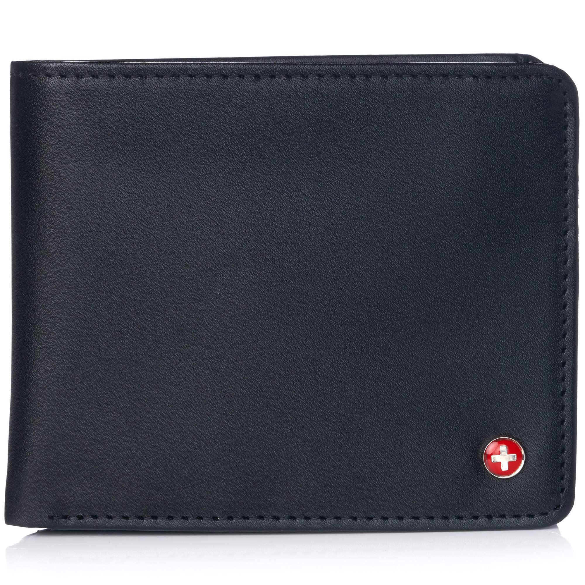 Alpine Swiss RFID Mathias Men's Leather Wallet - Slim Bifold Design with Divided Bill Compartment & RFID Protection | Camden Collection | Gift Box Included | Perfect for Everyday Carry, Travel & Business Use