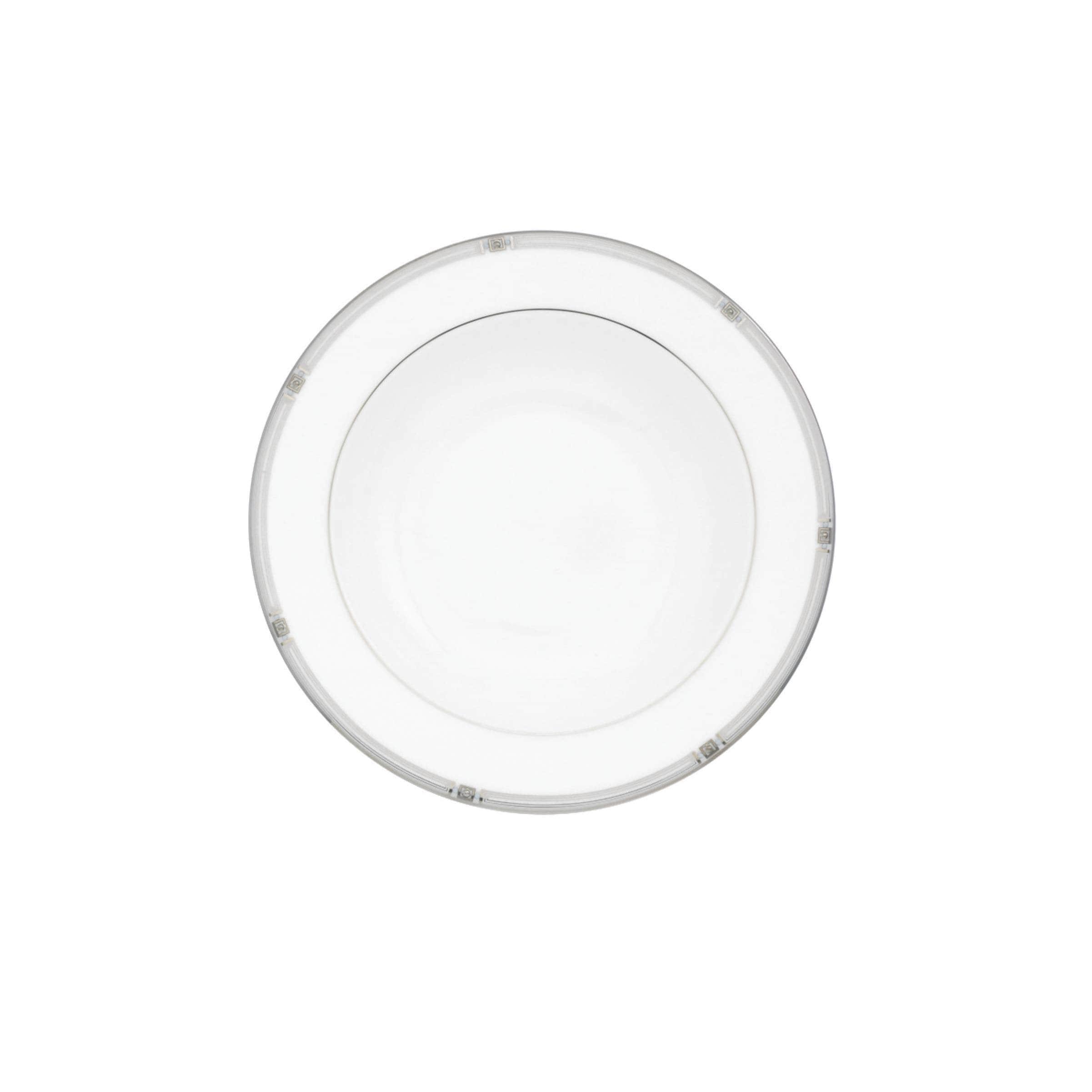Lenox Westerly Platinum Bone China Pasta Bowl & Soup Bowl Set - Elegant Fine Porcelain Dinnerware for Italian Pasta, Cream Soups & Formal Dining (Set of 4) - Perfect for Restaurants, Dinner Parties & Gift Giving