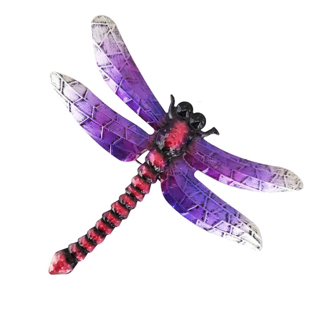 Metal Dragonfly Wall Art Decor - Handcrafted Iron Animal Sculpture for Indoor & Outdoor - Inspirational Hanging Decor for Garden, Pool, Patio, Bedroom & Home - Perfect for Boho, Farmhouse & Rustic Decor Styles