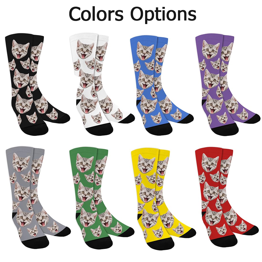 ShineSand Custom Pet Lovers Face Socks - Personalized Dog Cat Socks for Women & Men - Unique Gift for Animal Lovers - Perfect for Holidays, Birthdays & Matching Couple Outfits