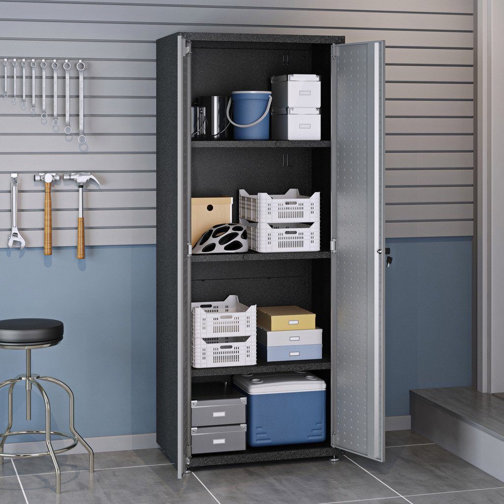 Manhattan Comfort Fortress Tall Garage Cabinet - Heavy Duty Storage for Tools & Equipment - Perfect for Garage, Workshop & Home Organization