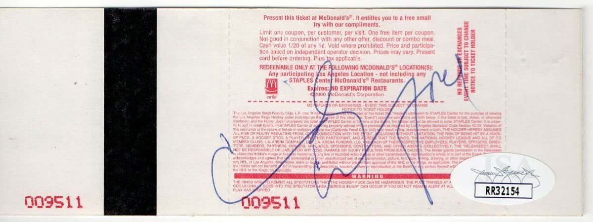 Cindy Crawford Signed Autographed Hockey Game Ticket - Authentic JSA Certified Memorabilia (RR32154) - Perfect for Sports Collectors & Supermodel Fans, Great Display Piece for Man Caves & Memorabilia Rooms