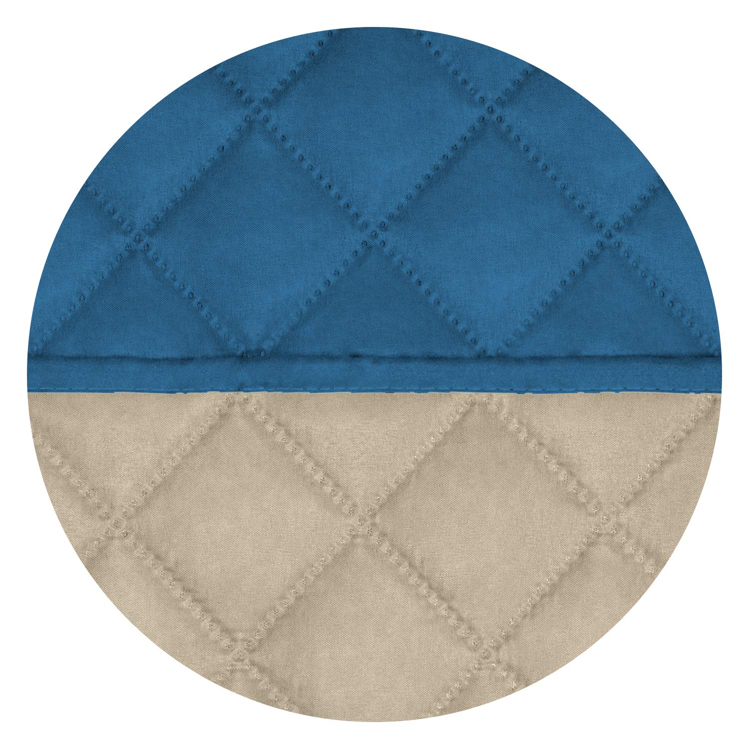 Reversible Quilted Sofa Cover - Water Resistant Slipcover Furniture Protector with Non-Slip Elastic Straps | Washable Couch Cover for Kids & Pets | Perfect for Living Room, Family Room & Pet-Friendly Homes (Peacock Blue/Beige)
