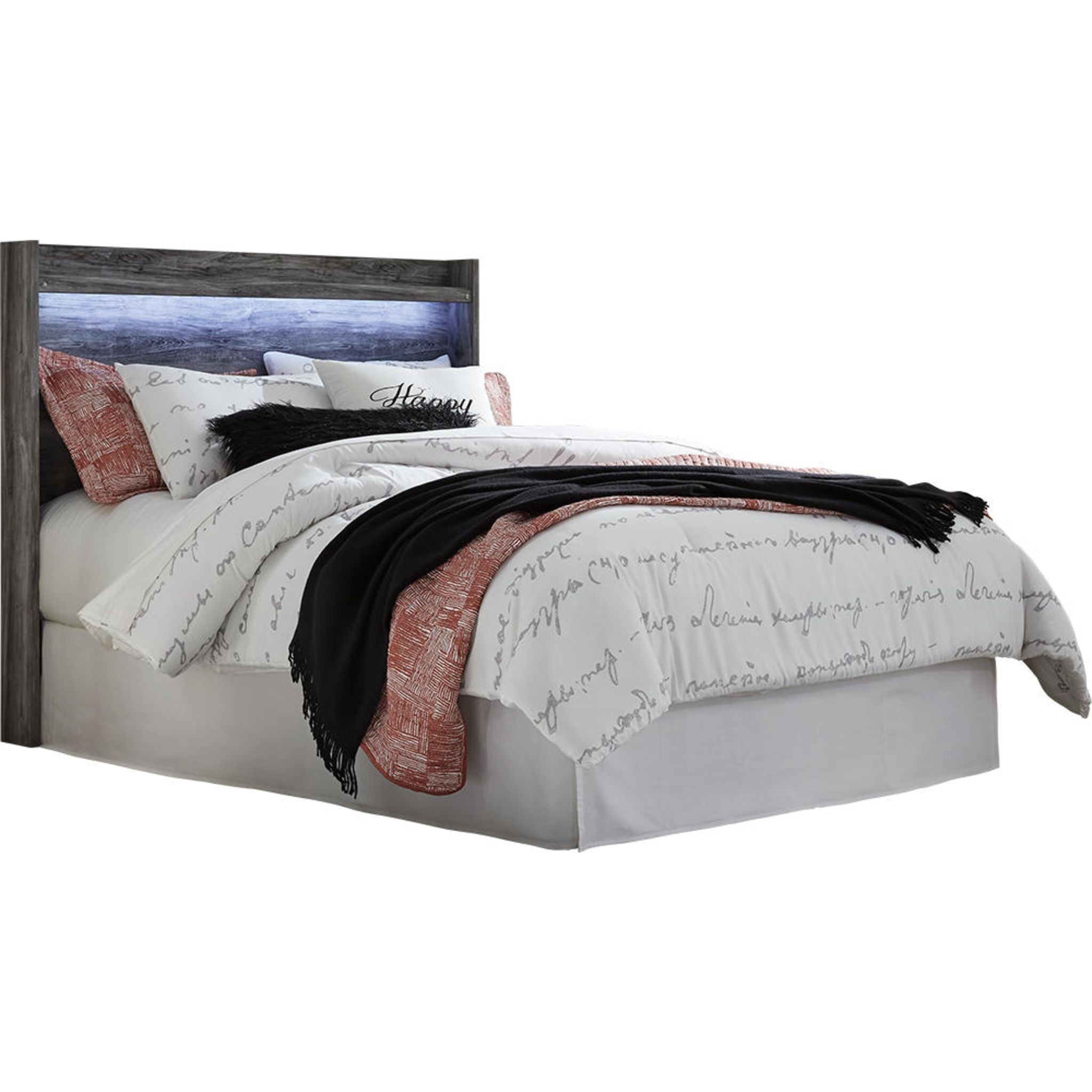 Baystorm Queen Panel Headboard - Upholstered Grey Fabric Headboard for Bedroom Decor - Perfect for Master Bedroom, Guest Room & Apartment Styling