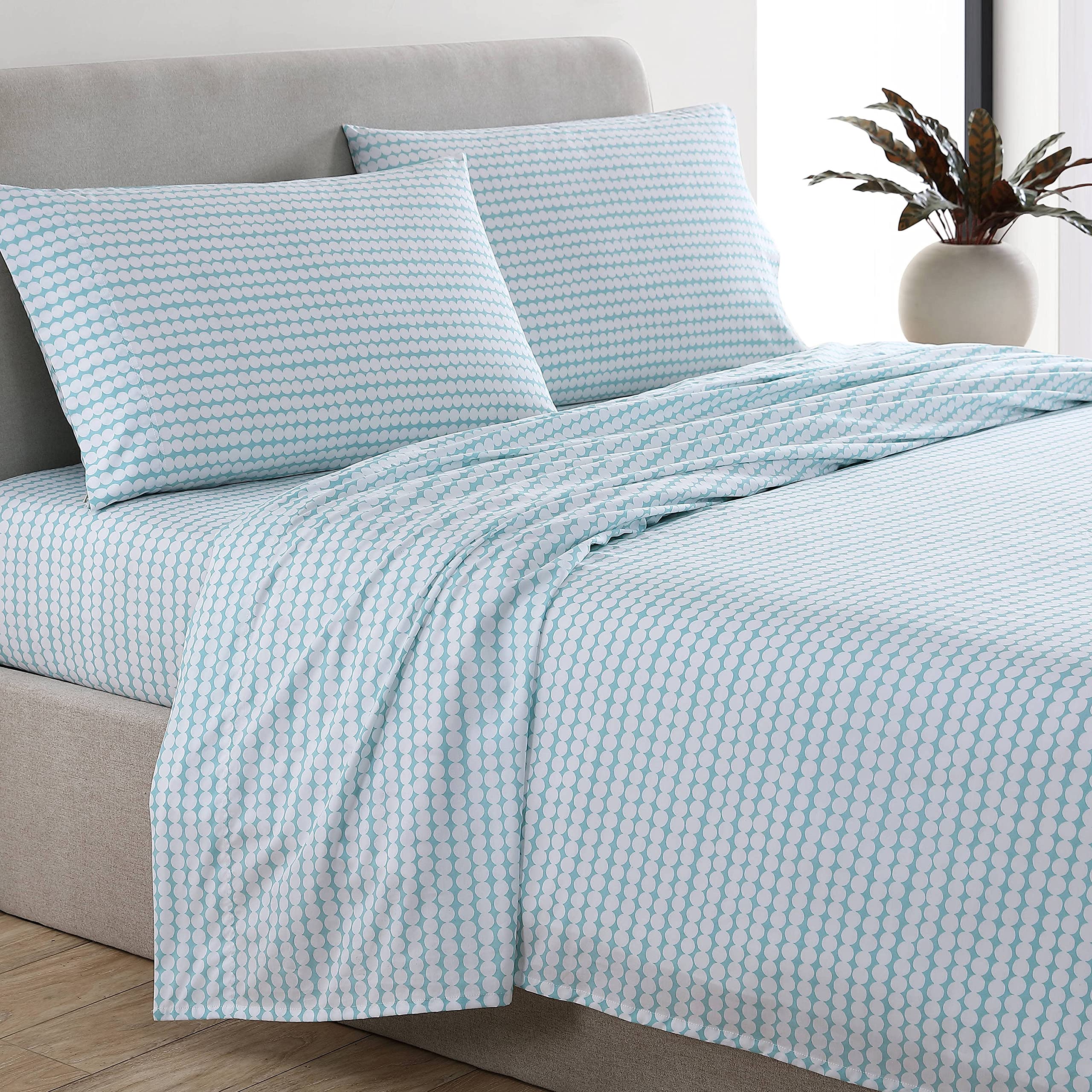 Marimekko King Cotton Percale Sheets - Crisp Cool Bedding for Home Decor