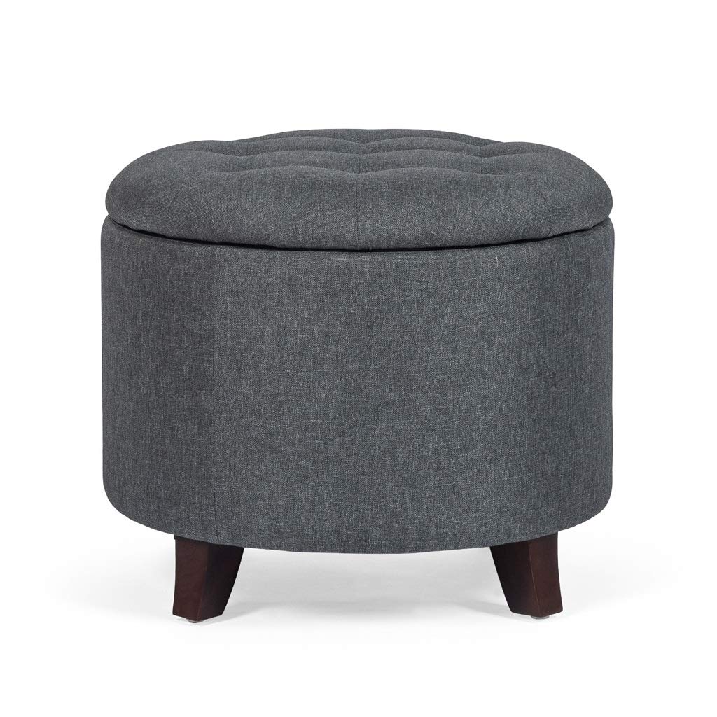 Multifunctional Storage Ottoman Stool with Removable Cover - Upholstered Foot Rest, Seat & Storage Box for Living Room, Bedroom & Nursery - YZZSJC