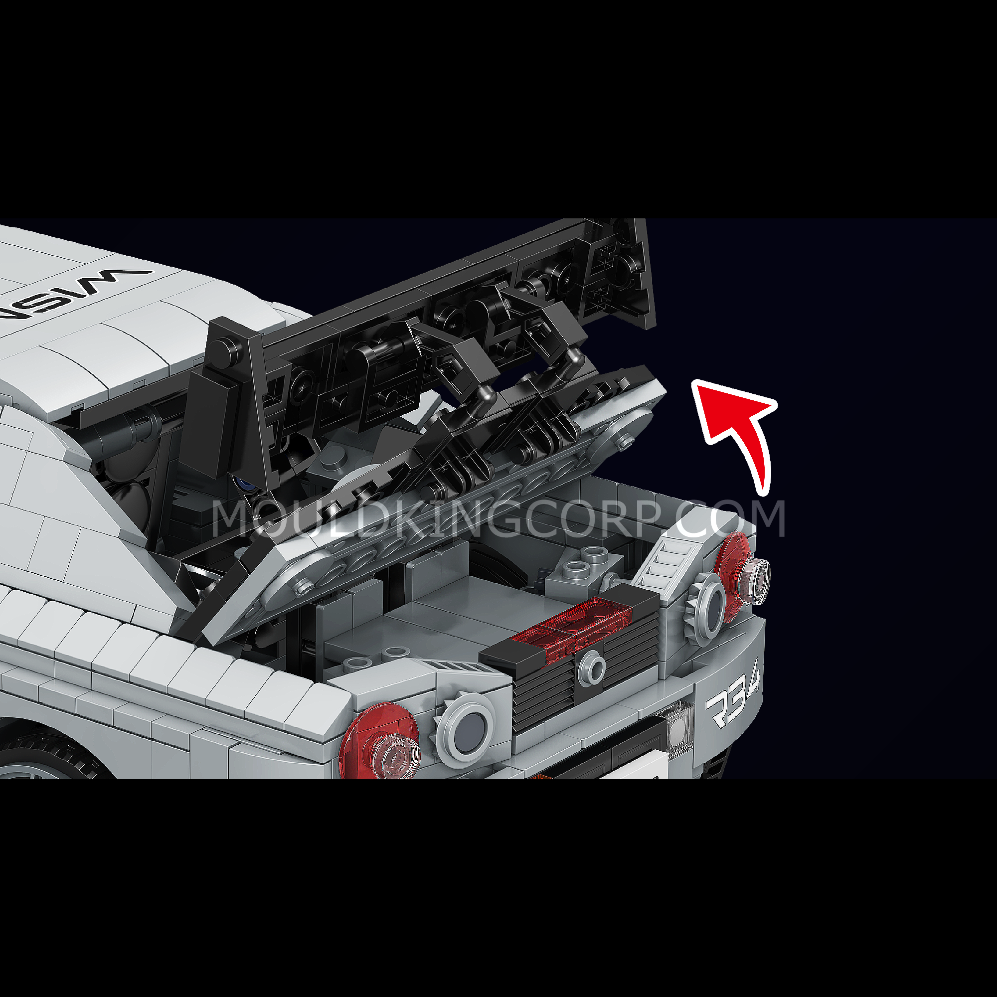 Mould King 10113 Nissan Skyline GT-R R34 Model Car Building Kit - 1,471 Piece DIY Construction Set for Adults & Teens | Perfect for Car Enthusiasts, Collectors & Home Office Decor