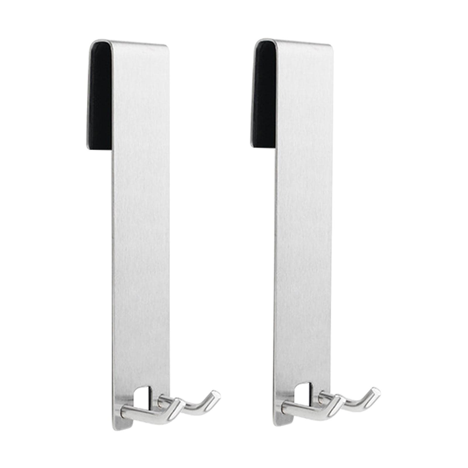 2 Pack No Drill Shower Door Hooks - Rustproof Silver Bathroom Towel Hooks for Hanging Robes, Towels & Accessories - Perfect for Spa, Gym & Home Shower Organization