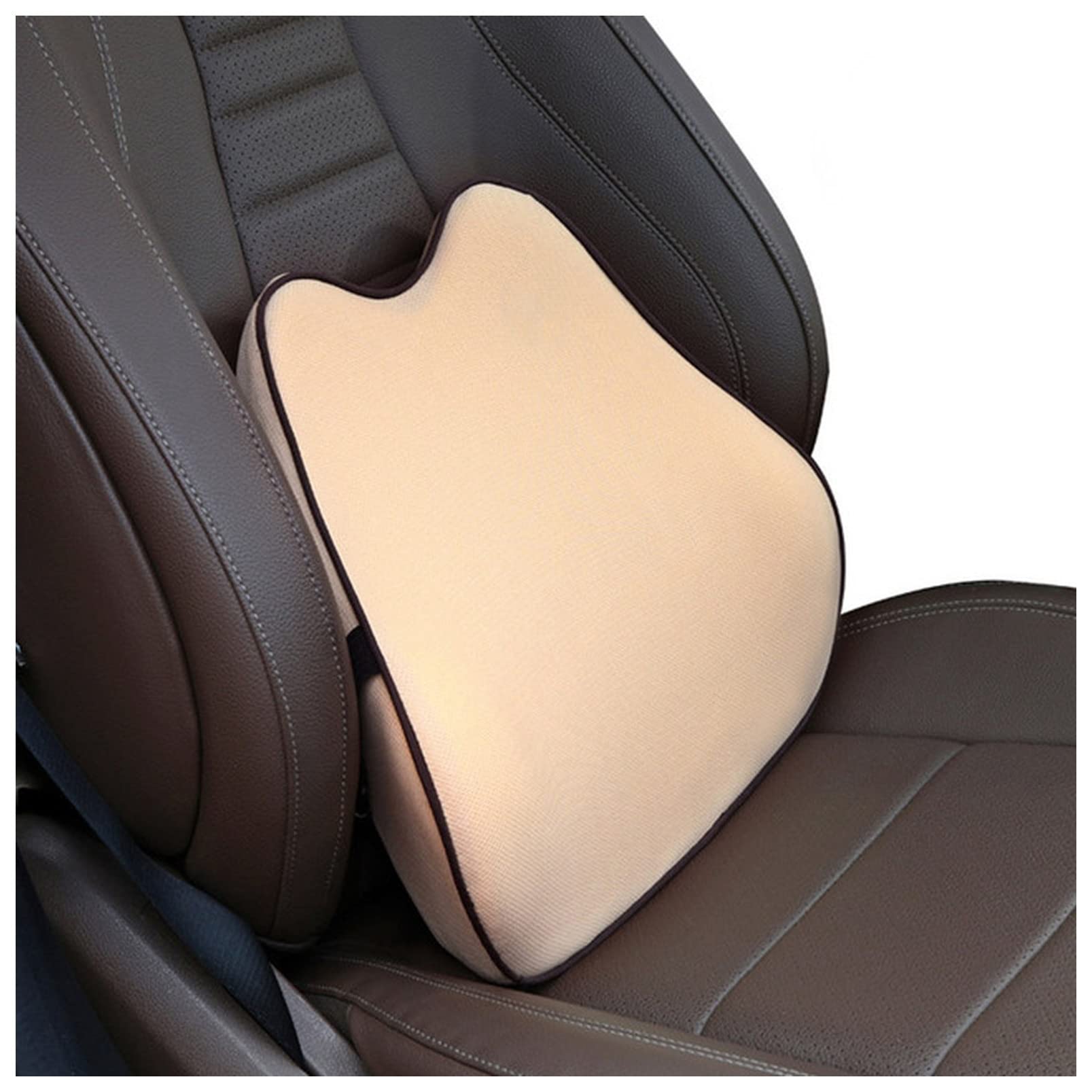 Memory Foam Car Neck Pillow - Breathable Headrest Cushion for Comfortable Driving & Travel - Beige Auto Accessory for Cars, Trucks & Road Trips - Perfect for Long Commutes, Office Naps & Travel Relaxation