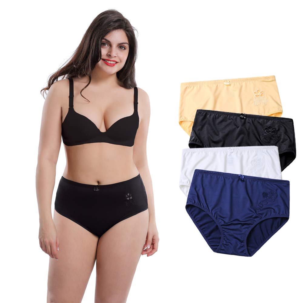 MAOQIN Women's Plus Size Nylon Underwear - Full Coverage Stretchy Microfiber Briefs for Comfort & Support | Perfect for Everyday Wear, Yoga & Lounge