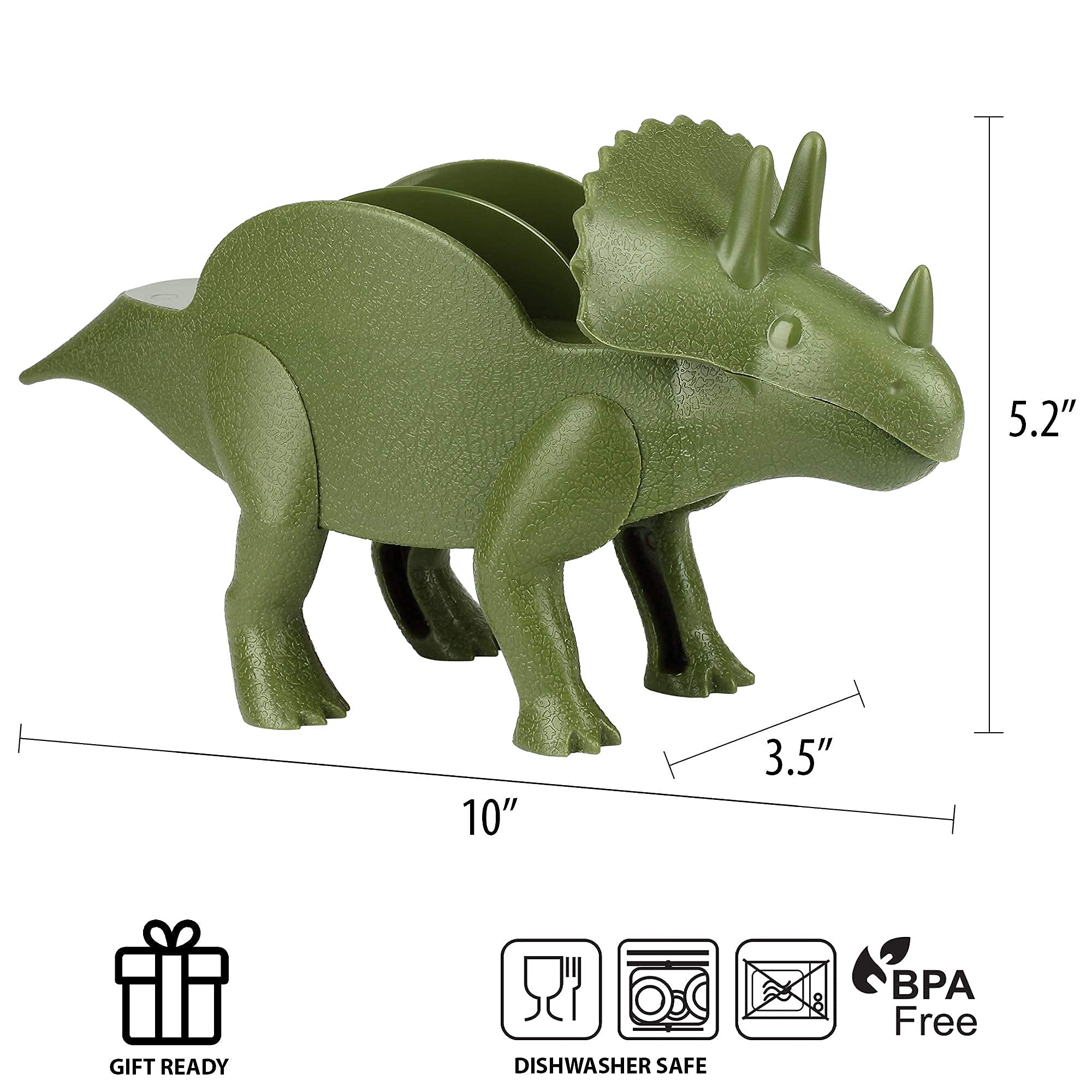 Funwares Nachosaurus & Tricerataco Dinosaur-Themed Chip & Dip Serving Set with Taco Holder - Perfect for Taco Tuesday Parties, Game Nights & Dinosaur-Themed Events