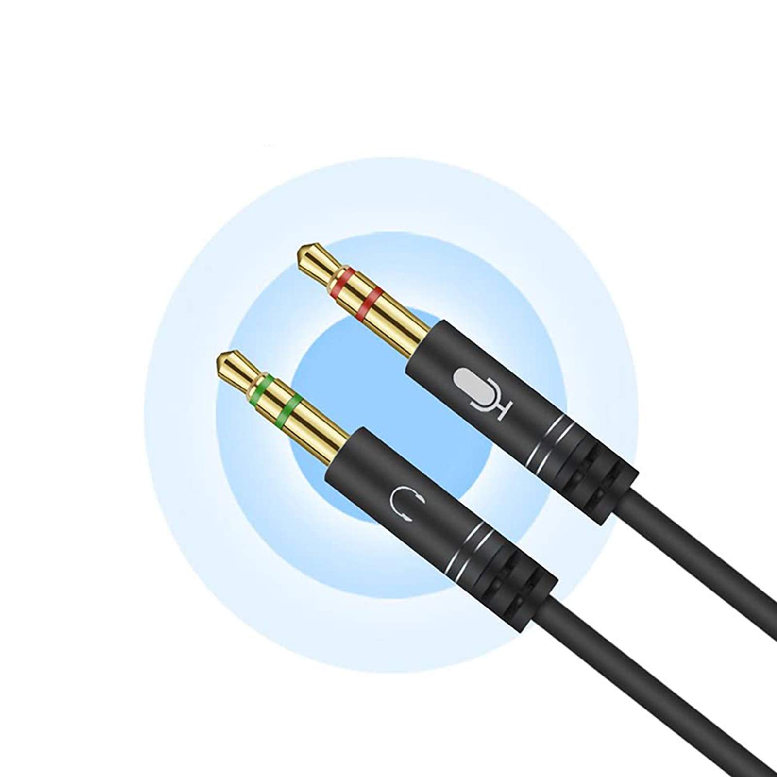 VJK 3.5mm Headphone Mic Splitter Cable - CTIA Standard Gold Plated Audio Adapter (Female to Dual Male) for Gaming, PC, Laptop, PS4, Xbox, Speakers - Perfect for Online Gaming, Conference Calls & Streaming