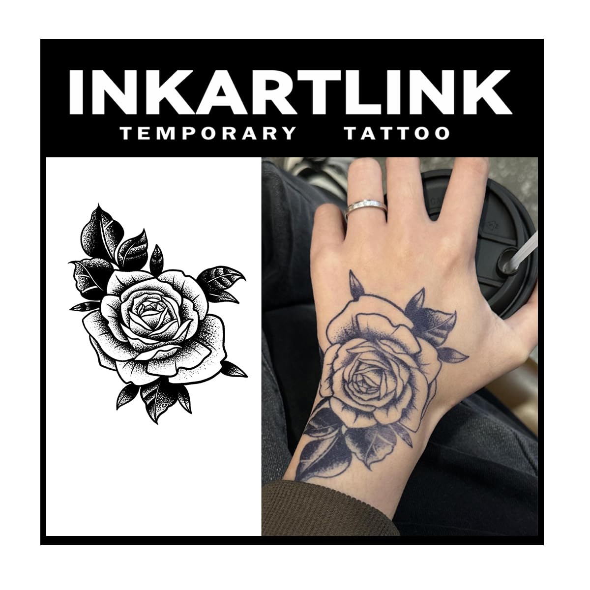 Large Semi Permanent Tattoo Stickers - 2 Sheets Realistic Ink Flower Design, Waterproof Temporary Tattoos for Adults That Last 1-2 Weeks | No Adhesive, No Reflection | Perfect for Parties, Festivals & Body Art Enthusiasts