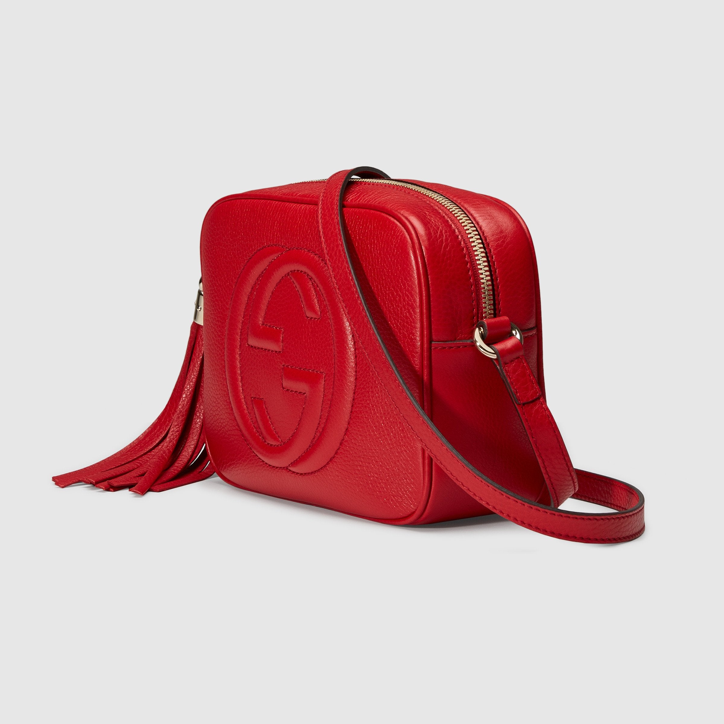 Gucci Soho Small Leather Disco Bag - Genuine Leather Crossbody Purse for Women, Red Handbag - Perfect for Night Out, Party & Date Night