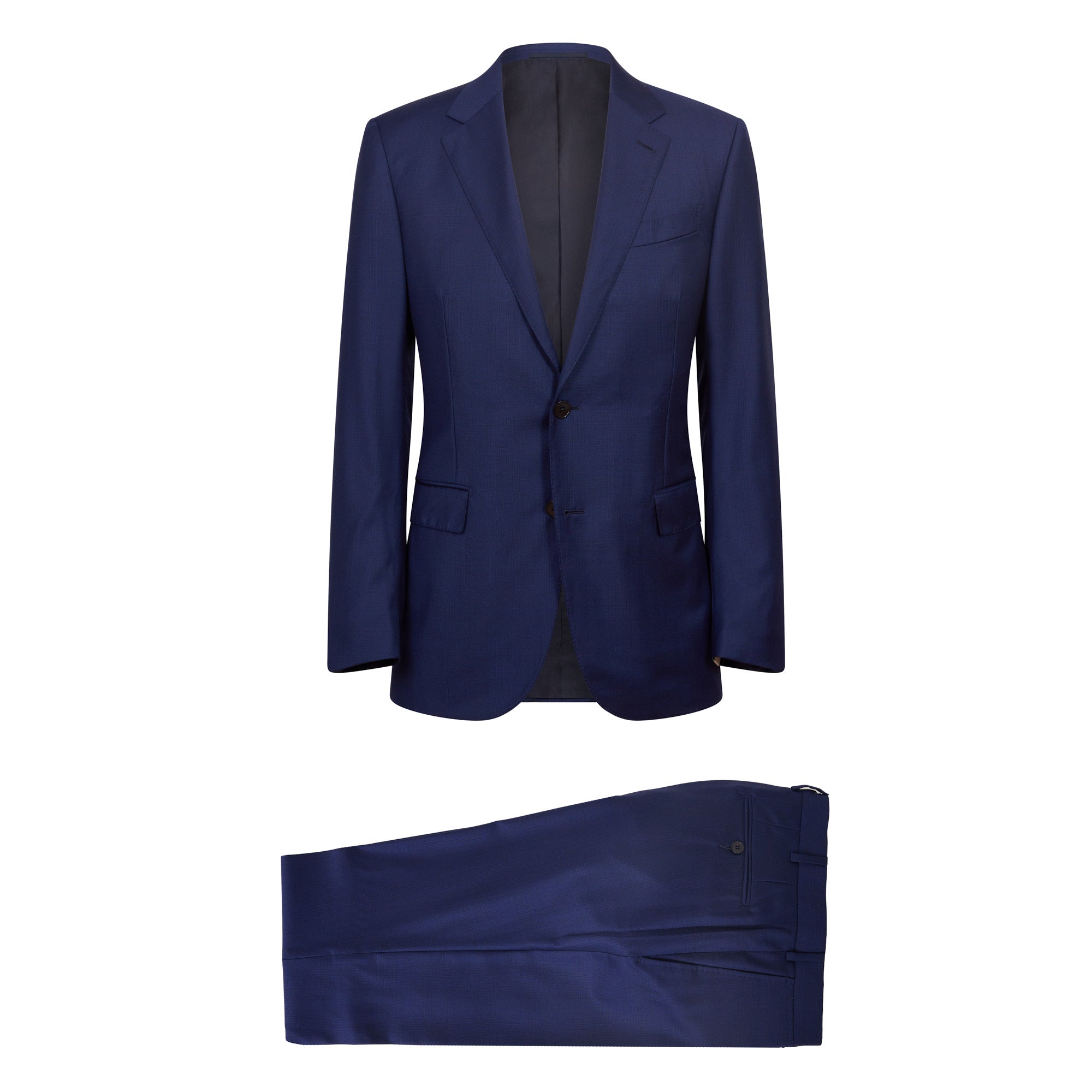 ERMENEGILDO ZEGNA Multiseason Wool Milano Suit for Men - Navy Blue Slim Fit Business Suit - Perfect for Office, Weddings & Formal Events
