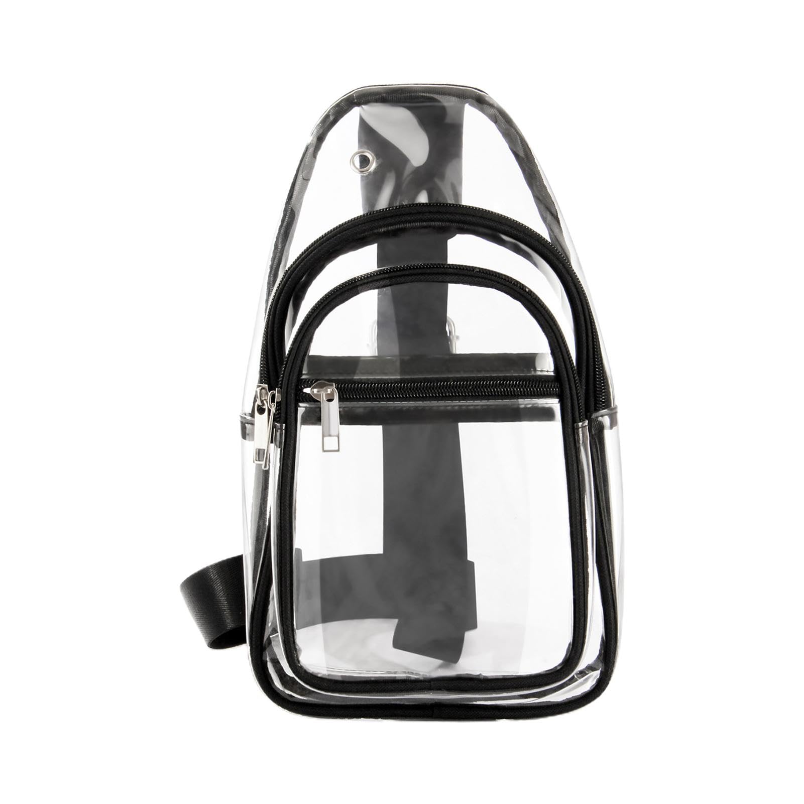 Waterproof Clear PVC Stadium Bag - Transparent Chest Backpack with Zipper for Travel, Beach, Pool | Fashionable Phone Purse for Concerts, Sports Events & Security Checkpoints