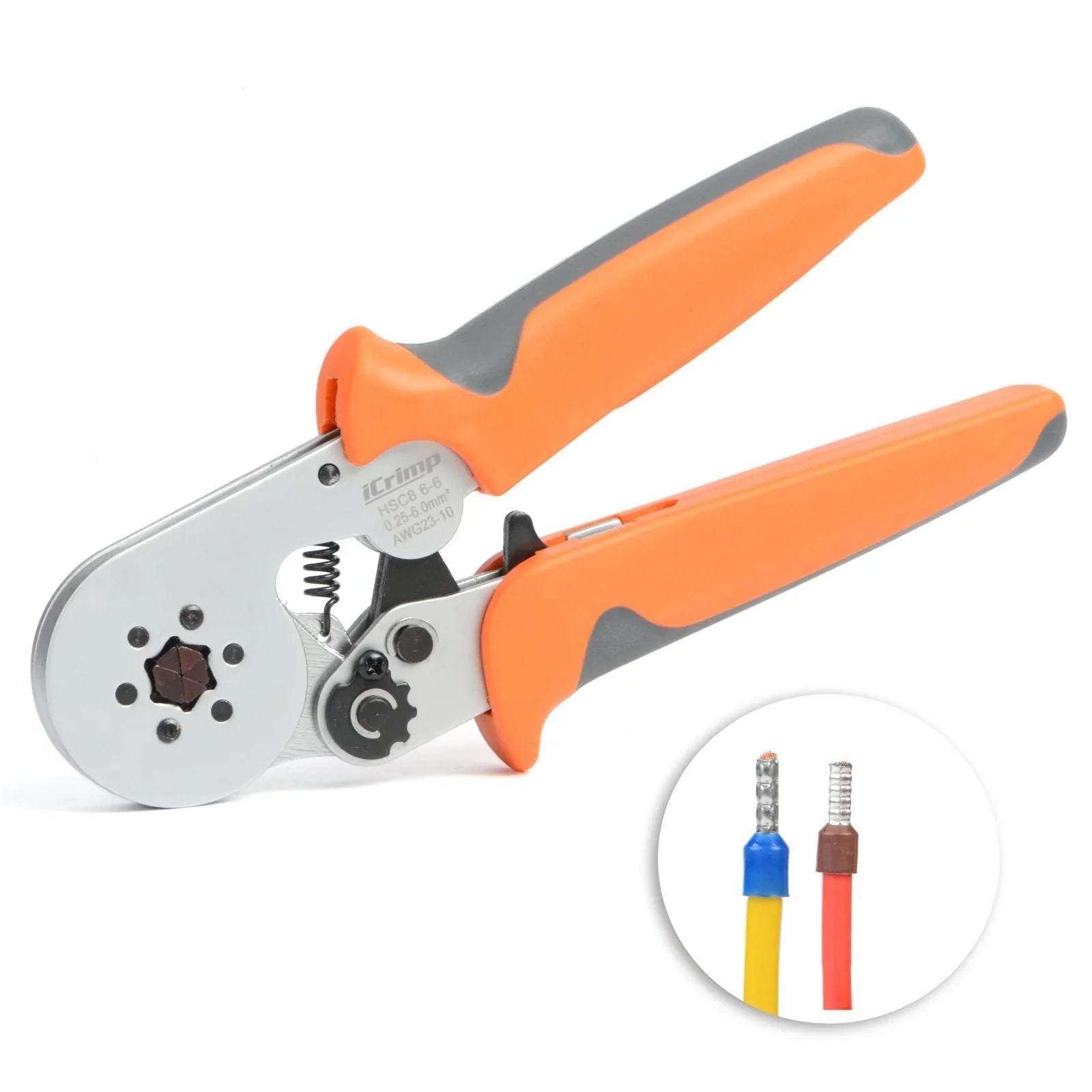 HSC8 6 6 Self-Adjusting Ferrule Crimper Tool for AWG23-10 Bootlace Ferrules - Perfect for Electrical Wiring, DIY Projects, and Professional Installations