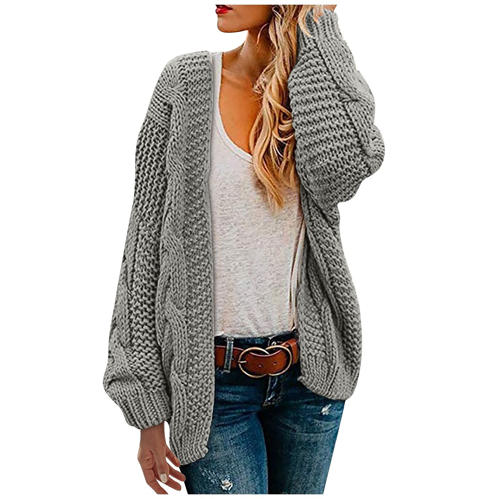 Oversized Women's Knit Cardigan - Chunky Loose Casual Sweater Coat | Warm Winter Layering for Apocalypse Fashion & Cozy Home Wear