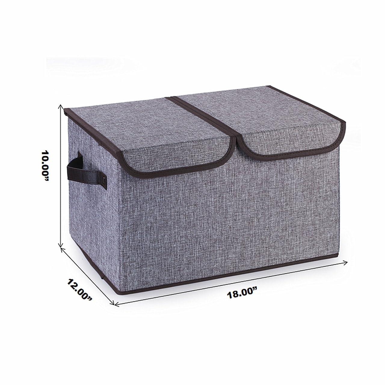 Enova Home Collapsible Fabric Storage Bins with Lids - Foldable Cloth Organizer Baskets for Home, Office & Closet Organization (Grey) - Perfect for Bedroom, Bathroom & Kids Room Storage Solutions