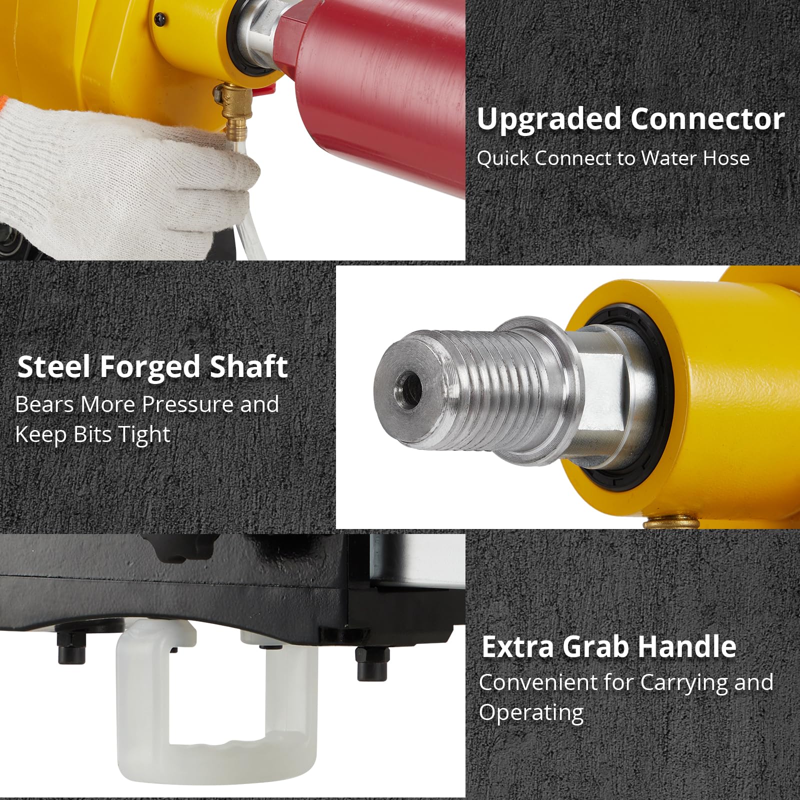 GARVEE 2500W Diamond Core Drill Machine - Wet/Dry Concrete Drilling Rig with Stand & 4.25
