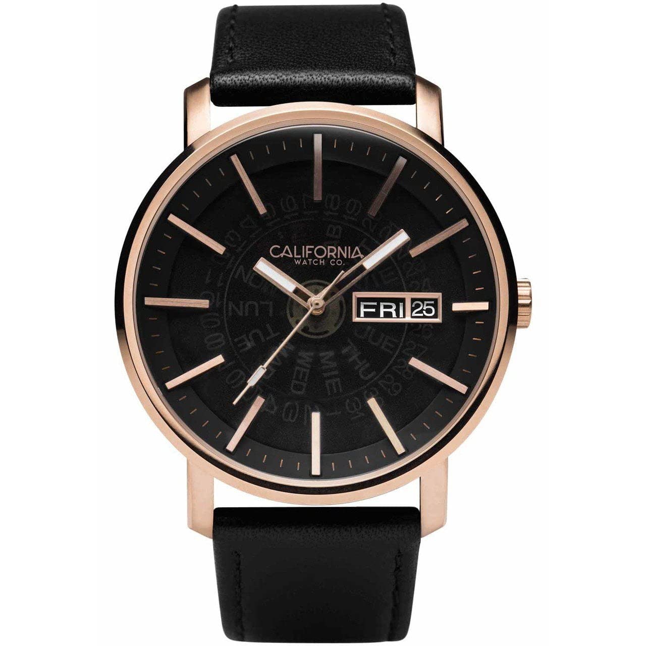 California Watch Co. Mojave Leather Rose Gold Smoke Watch - Stylish Rose Gold & Brown Leather Timepiece for Men & Women | Perfect for Casual Wear, Office & Outdoor Adventures