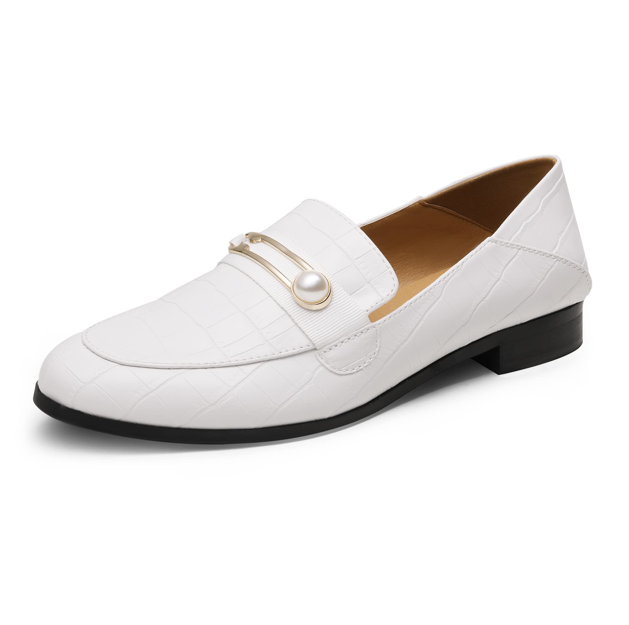 DREAM PAIRS Women's Slip-On Loafers - Comfortable Round Toe Casual & Dressy Flats for Work, Office & Everyday Wear