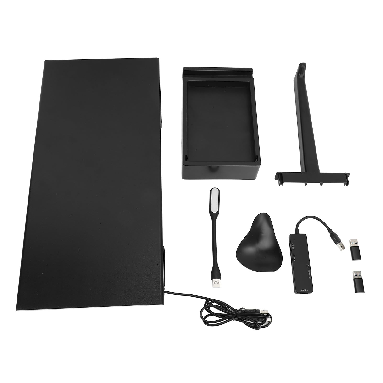 HERCHR Black Monitor Stand Riser with Storage - Adjustable Computer Monitor Stand for Desk, Laptop Shelf Organizer - Perfect for Home Office, Gaming Setup & Workspace Organization