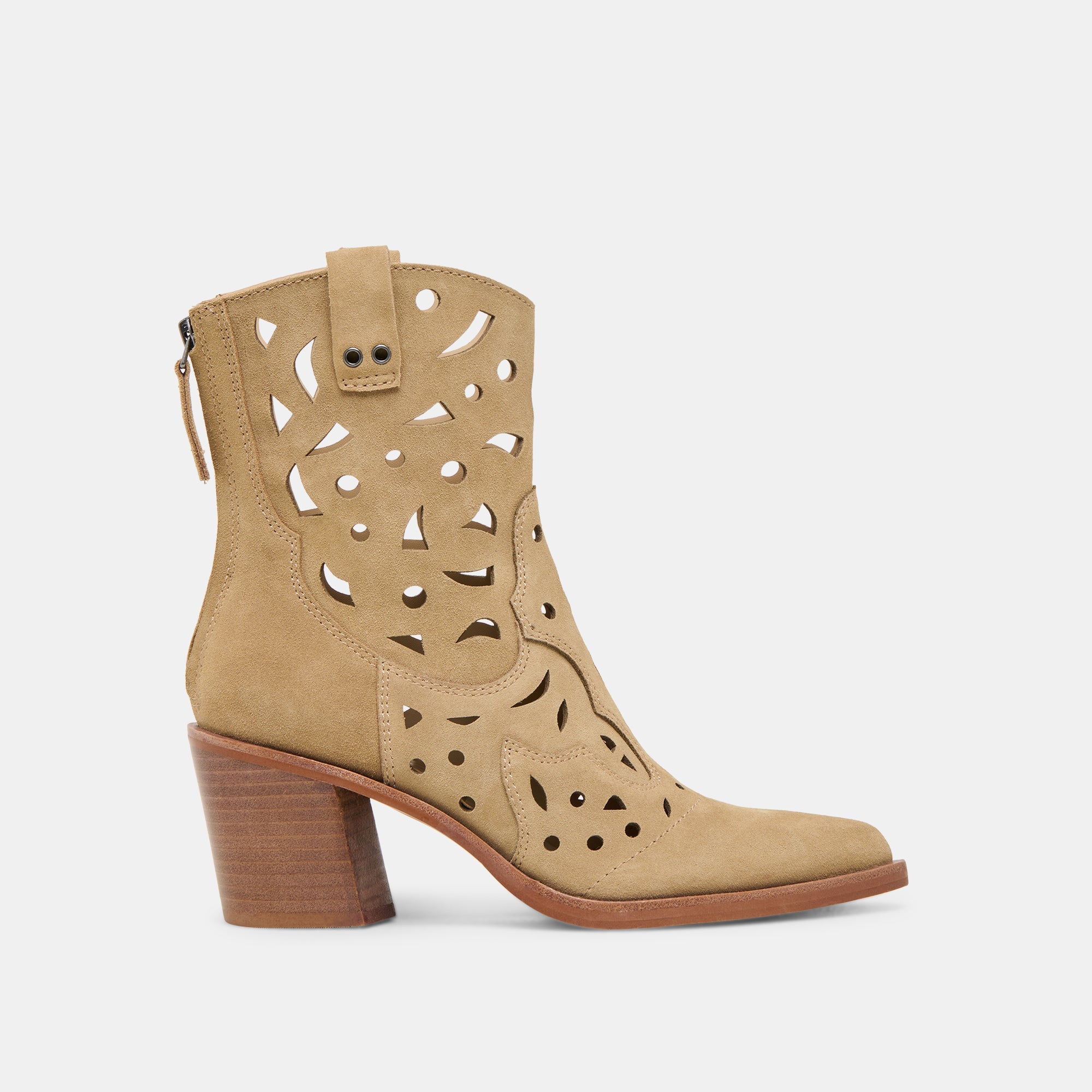 ZENOBI Women's DK Taupe Suede Booties - Stylish Ankle Boots for Fall & Winter Fashion | Perfect for Office, Casual Outfits & Date Nights
