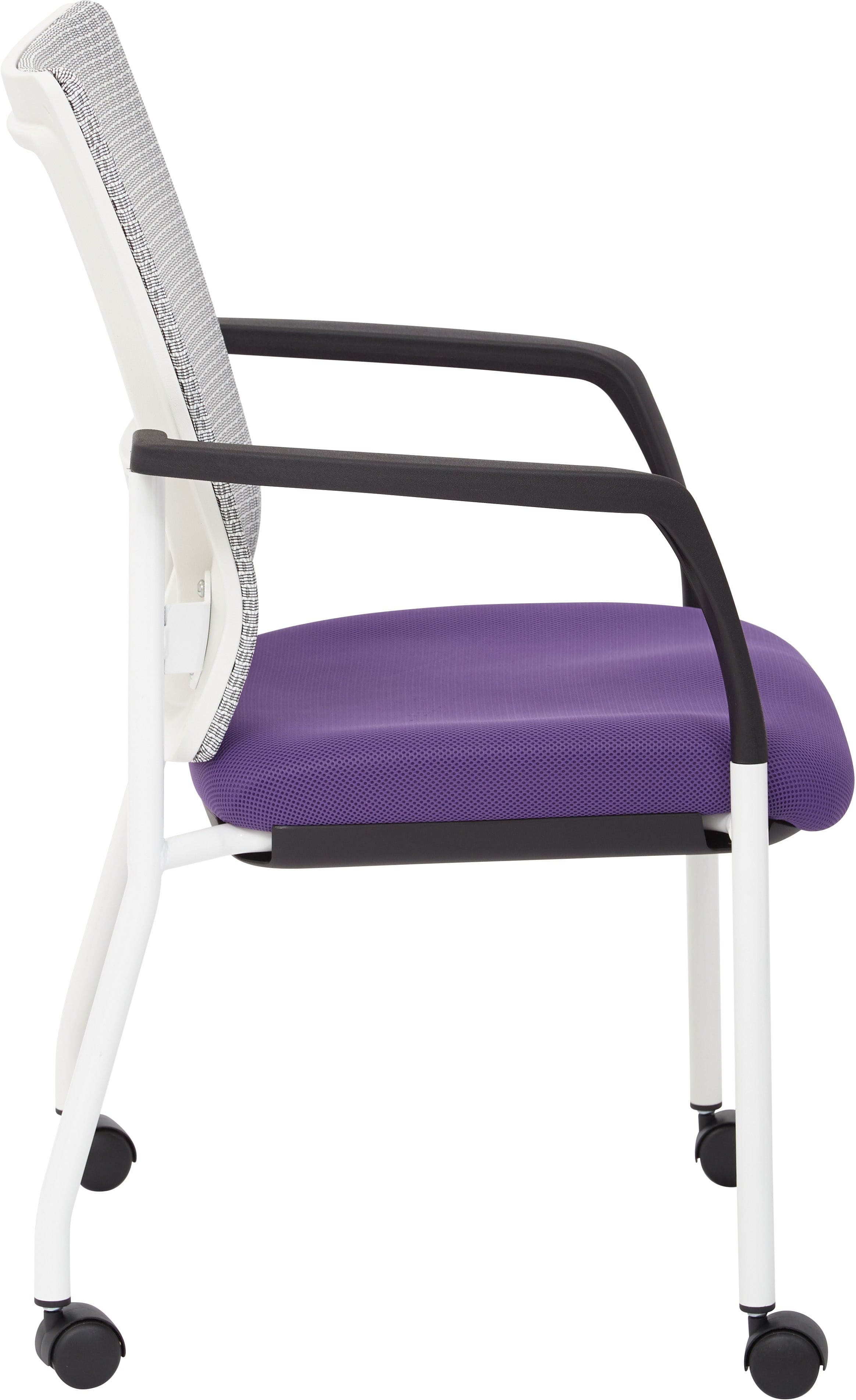 Office Star ProGrid® Mesh Back Visitor Chair with Casters - Ergonomic Office Guest Chair with Adjustable Height & Swivel Base [8840W] - Perfect for Reception Areas, Conference Rooms & Home Offices